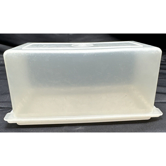 Vintage Tupperware Clear Opaque Butter Dish Keeper 638-4 lid 638-2 bottom - Picture 3 of 8